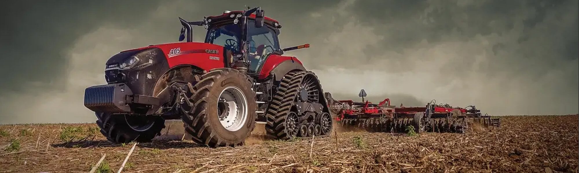 Case tractor and disk