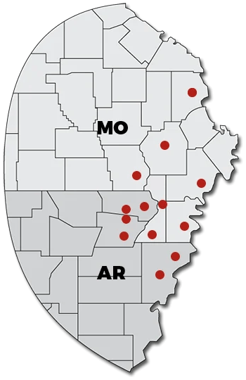Map of Baker Implement Locations